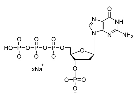 Structure of 3'-P-dGTP 100mM Sodium Solution CAS dNTP052